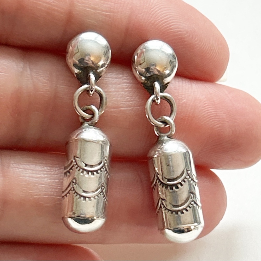 Southwestern Sterling Silver Earrings - Picture 3 of 8